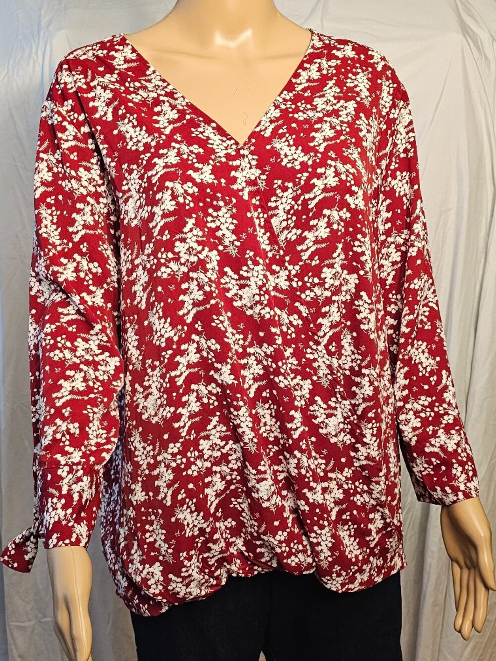 Lilbetter Loose Casual Tie V-Neck Chiffon  Top